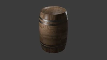 Wooden barrel 3D model