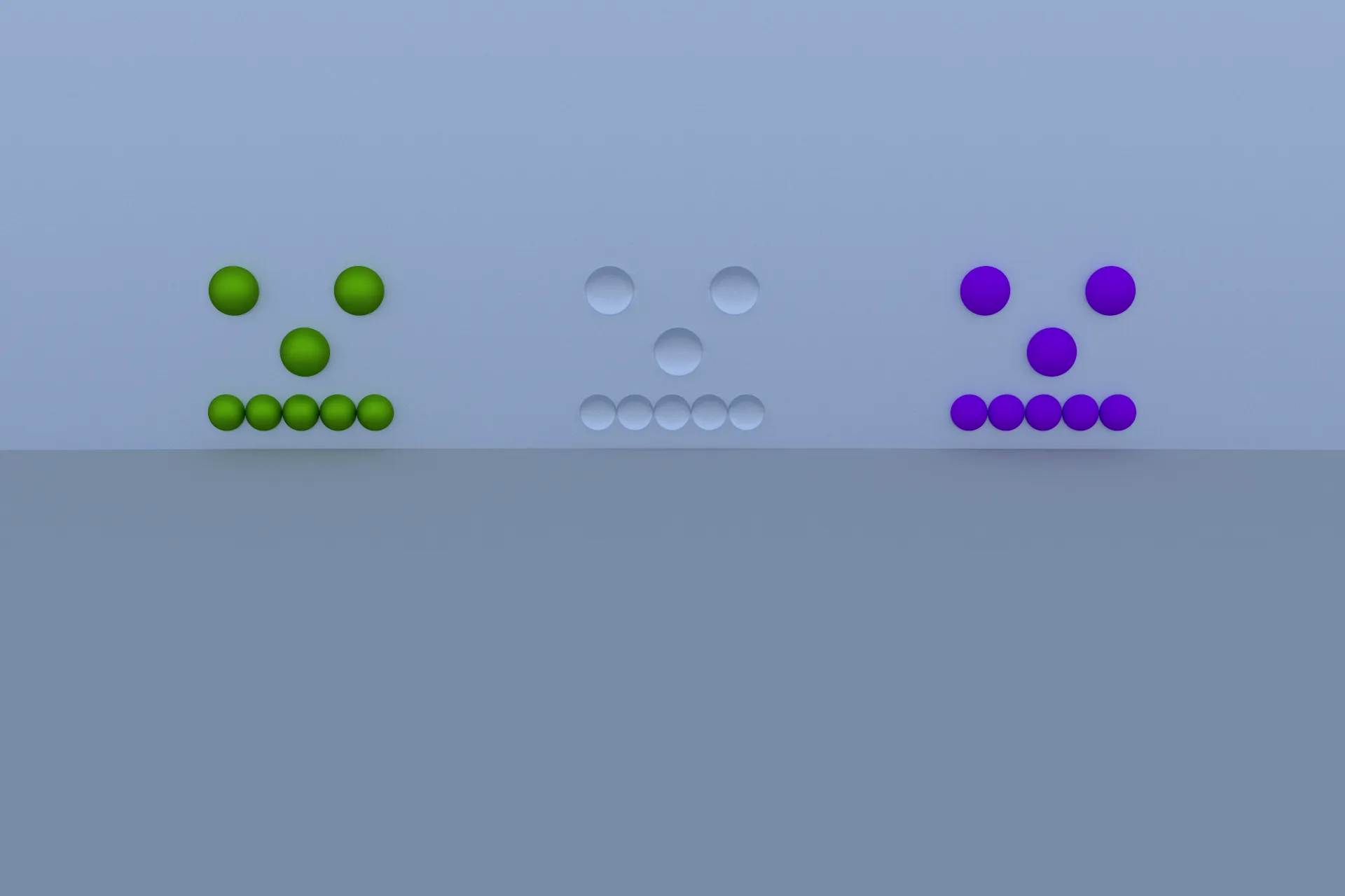 Smiley face ray traced scene